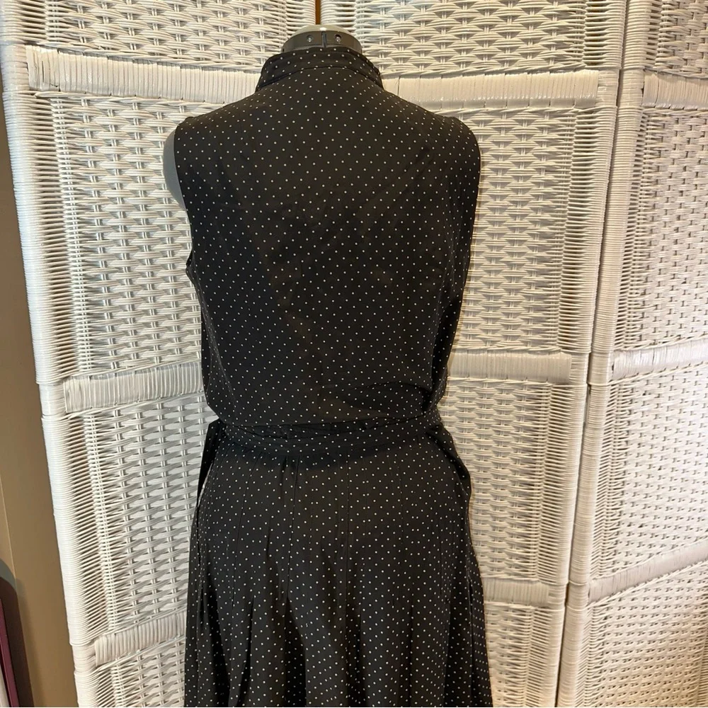 AKRIS punto Silk Polka Dot Sleeveless Dress size 12 - Picture 6 of 13